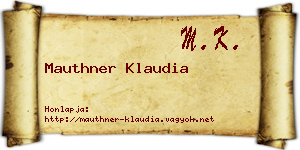 Mauthner Klaudia névjegykártya
